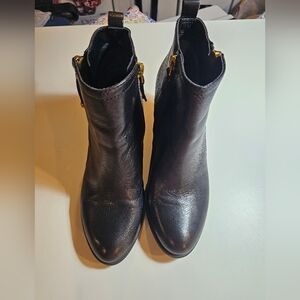 Franco Sarto Dark Leather Ankle Boots